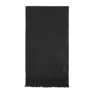 BOSS Hugo Boss Mens C-Albas Black Wool Solid Knit Scarf O/S BHFO 0429