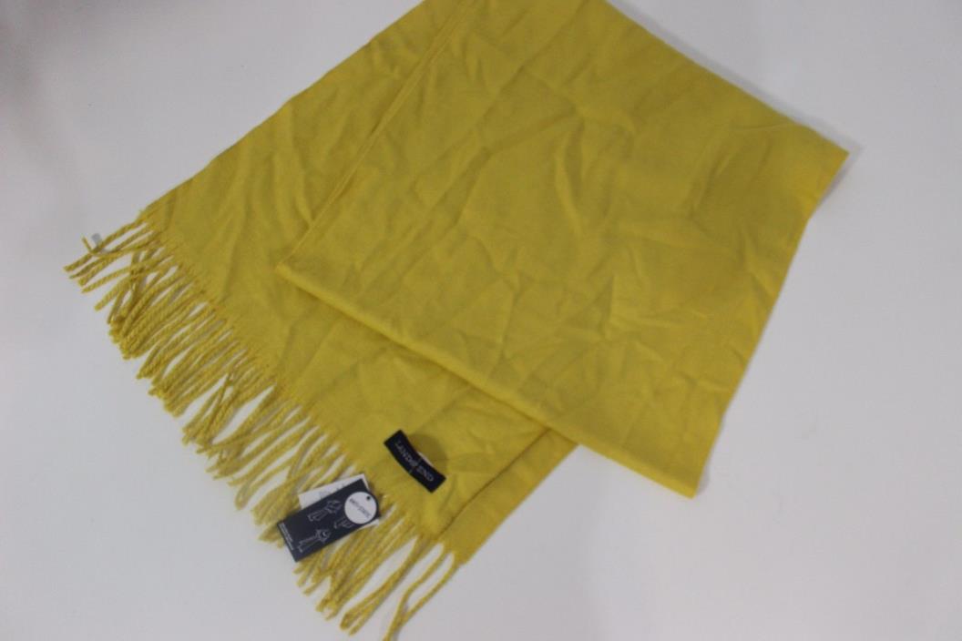 LANDS END ANTI-STATIC OBLONG SCARF YELLOW 100% ACRYLIC  65