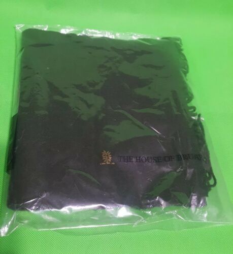 House of Bruar scarf Pure lambs wool olive green solid winter scarf NEW Sealed