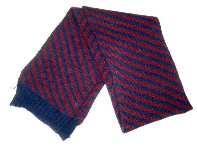 Vince Mens Scarf Stripe Wool Blend Blue Red Multicolor Cable Knit 72in $195