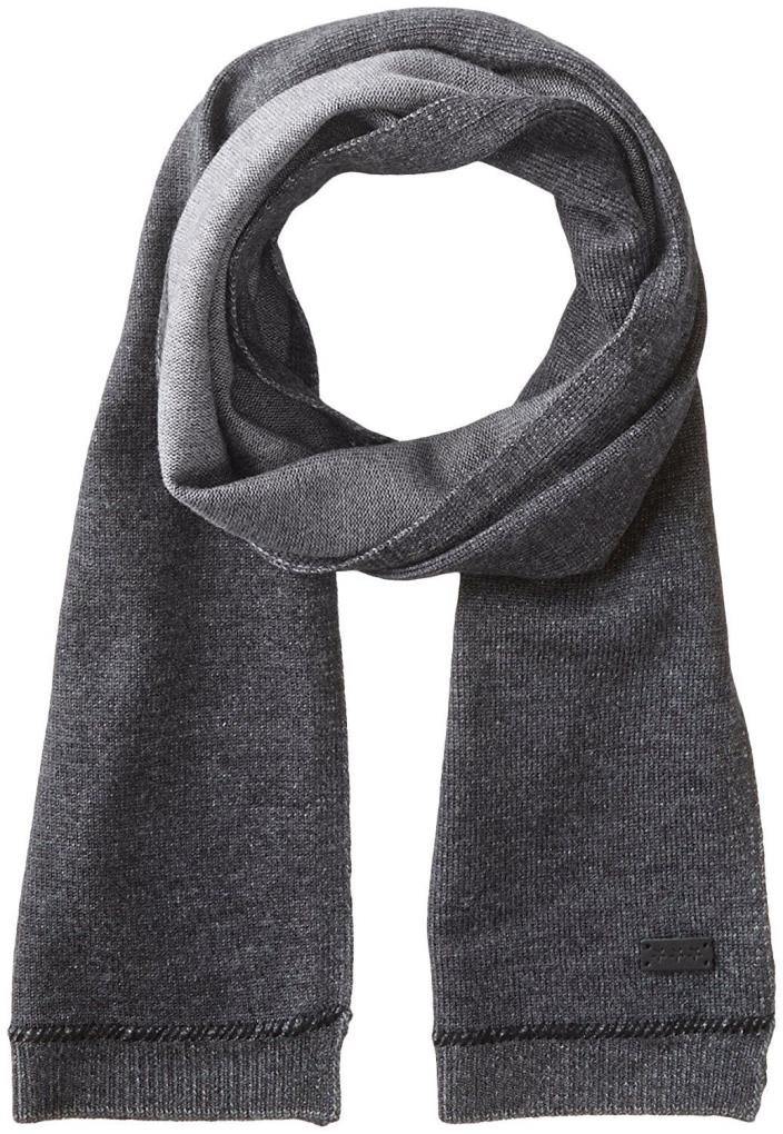 John Varvatos Star U.S.A Men's Rib Wool Knit Start Stop Scarf, Shadow, One Size
