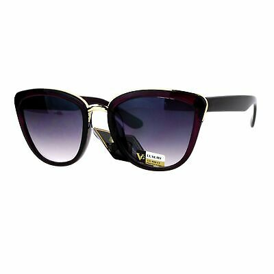 VG Occhiali Sunglasses Chic Double Frame Butterfly Fashion Womens Purple, Smoke