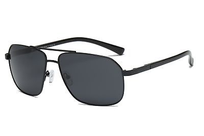 Men Classic Metal Square Brow-Bar Sports Polarized HD Lens Fashion Sunglasses