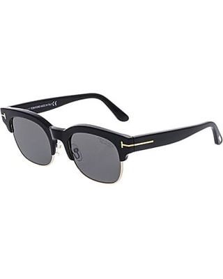 Tom Ford Men's Polarized Harry-02 FT0597-01D-51 Black Square Sunglasses