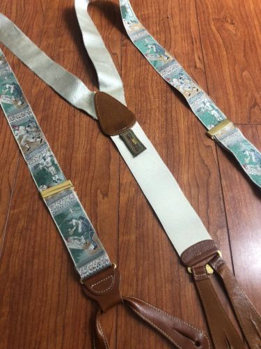Trafalgar Limited Edition Baseball Players Scene Silk Braces Suspenders