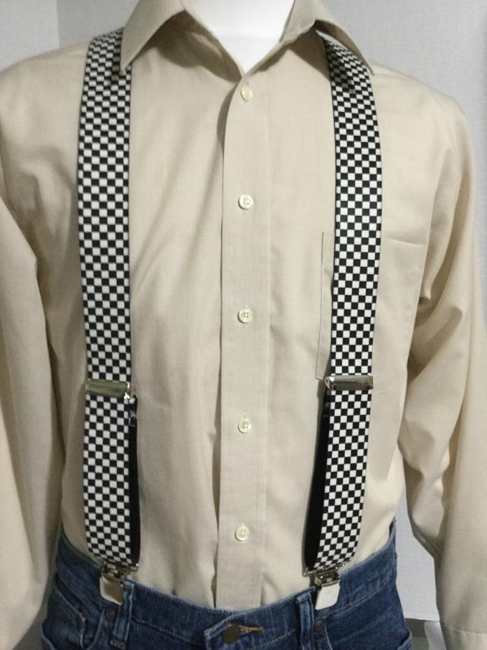 New, Men's, Black & White Checkerboard, XL, 1.5