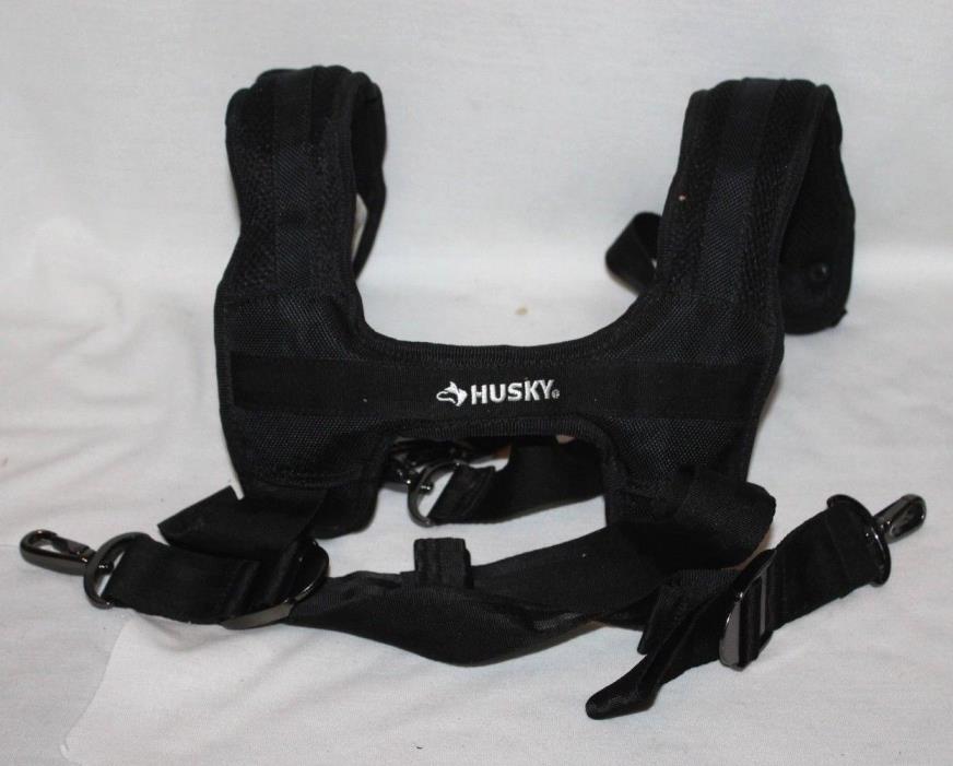 Husky Construction Tool Belt Suspenders Black Utility Moving Padded Strap Adjust