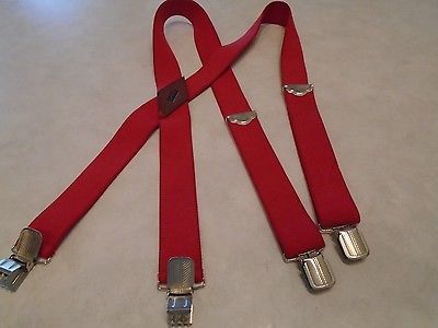 LEVIS RED ELASTIC MENS SUSPENDERS 1 1/2