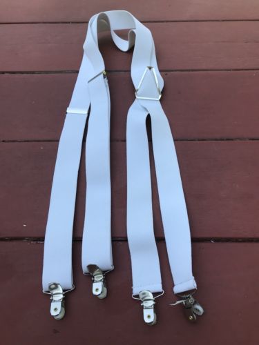 Adult White Suspenders