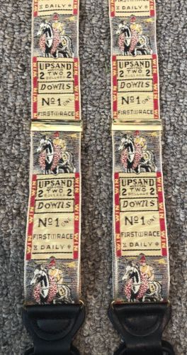 Trafalgar Button Suspenders Upsand Downs Horse Racing Ticket NWOTS