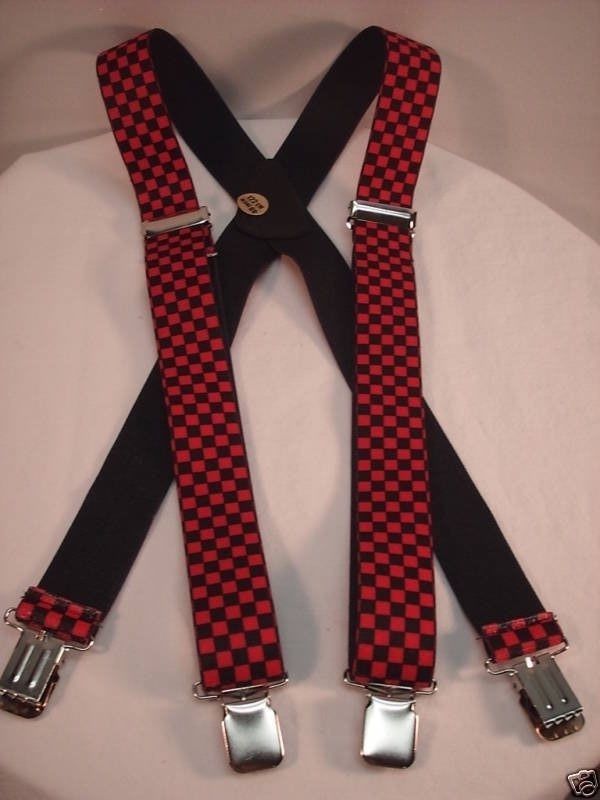 New, Men's, Red-Black Checkerboard, XL, 1.5