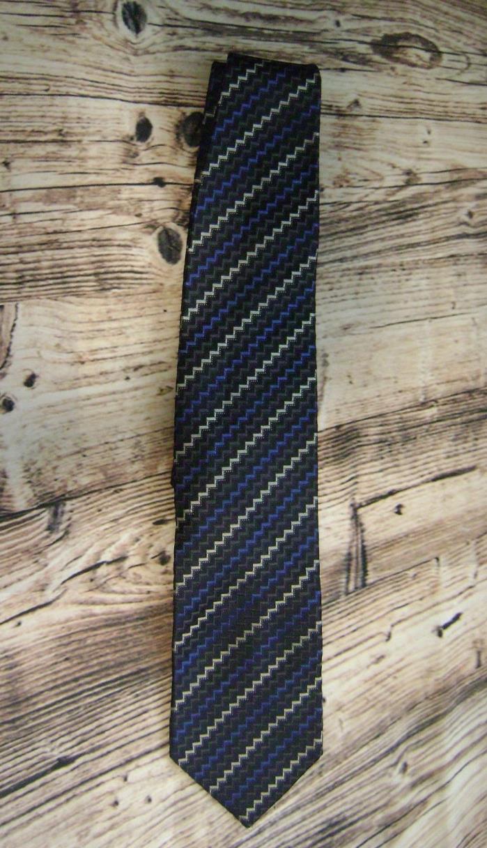 Roberto Villini Collezione Men's 100% Pure Silk Tie, Hand Made, Black, 57