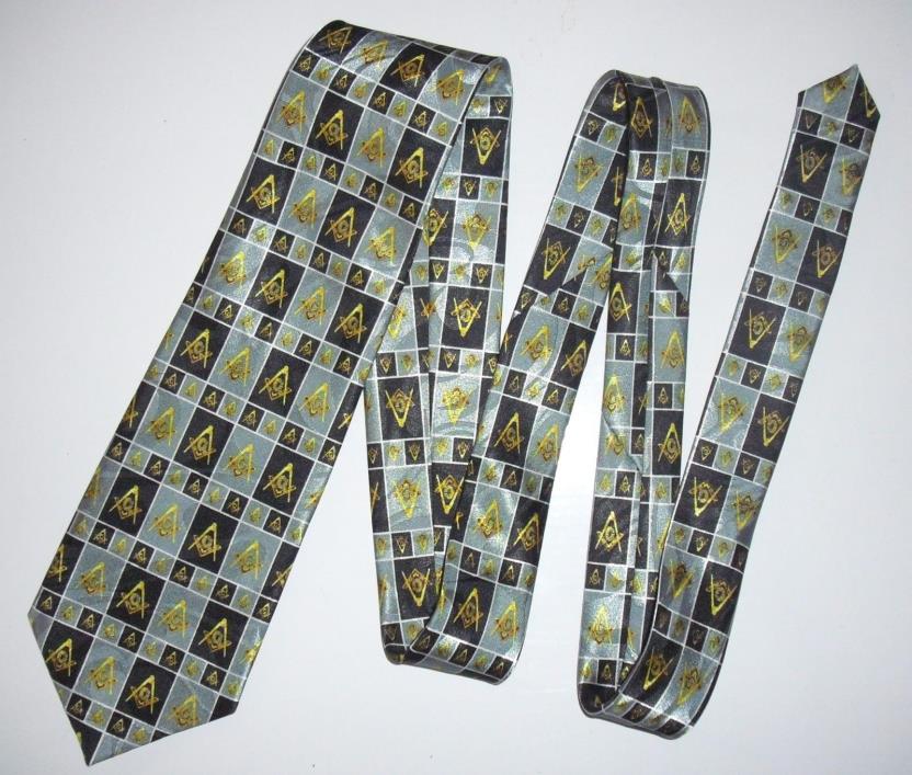 Fraternal Organization Masonic Like New Blue Hand Made Neck Tie by Steven Harris