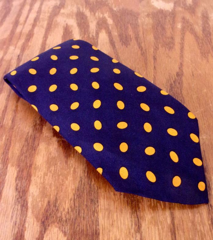 NWOT Abercrombie & Fitch Co. Navy Marigold Dot Pattern Silk Tie Necktie 58