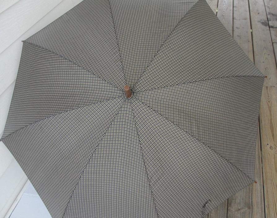 Chaps Ralph Lauren Plaid Umbrella Vintage Brown Accesory