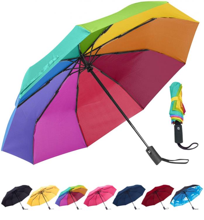 Rain-Mate Compact Travel Umbrella - Windproof, Reinforced Canopy, Ergonomic Hand