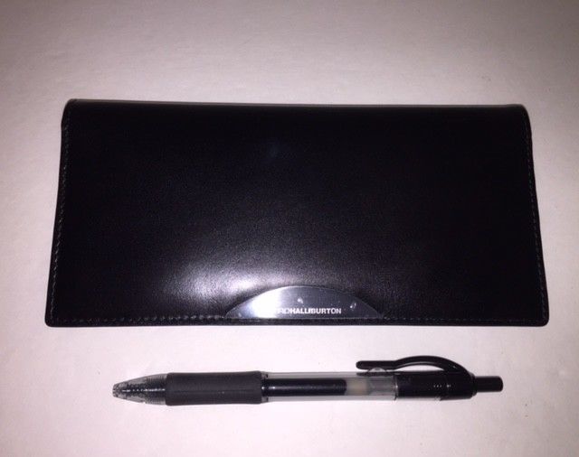 ZERO HALLIBURTON Black Leather Billfold Long Wallet - NEW IN BOX