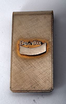 VINTAGE COLLECTIBLE BENDIX MONEY CLIP WORN FINISH