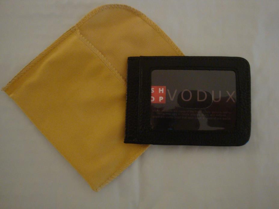 New Vodux Men's Leather Wallet Credit Card ID Holder Money Clip Black