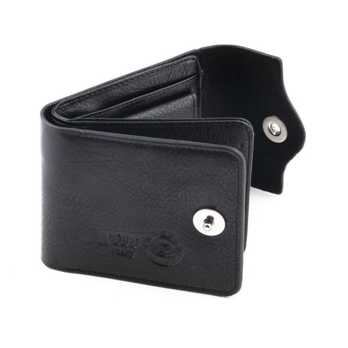 Men's Soft Leather Wallet Pockets Money Purse ID Credit Card Clutch Bifold Black