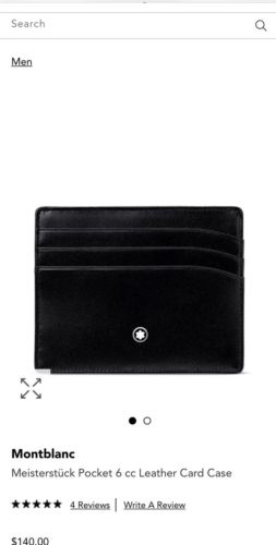 Montblanc Meisterstuck Selection Black Leather Pocket Credit Card Holder 106653