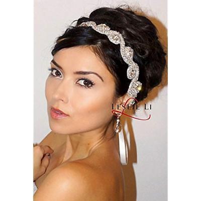 Sophia: Headbands IVORY Crystal Beaded Bridal 111a Leslie Li