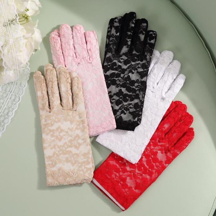 Women's Summer UV-proof Driving Gloves Wedding Bridal Gloves Short Lace Gloves