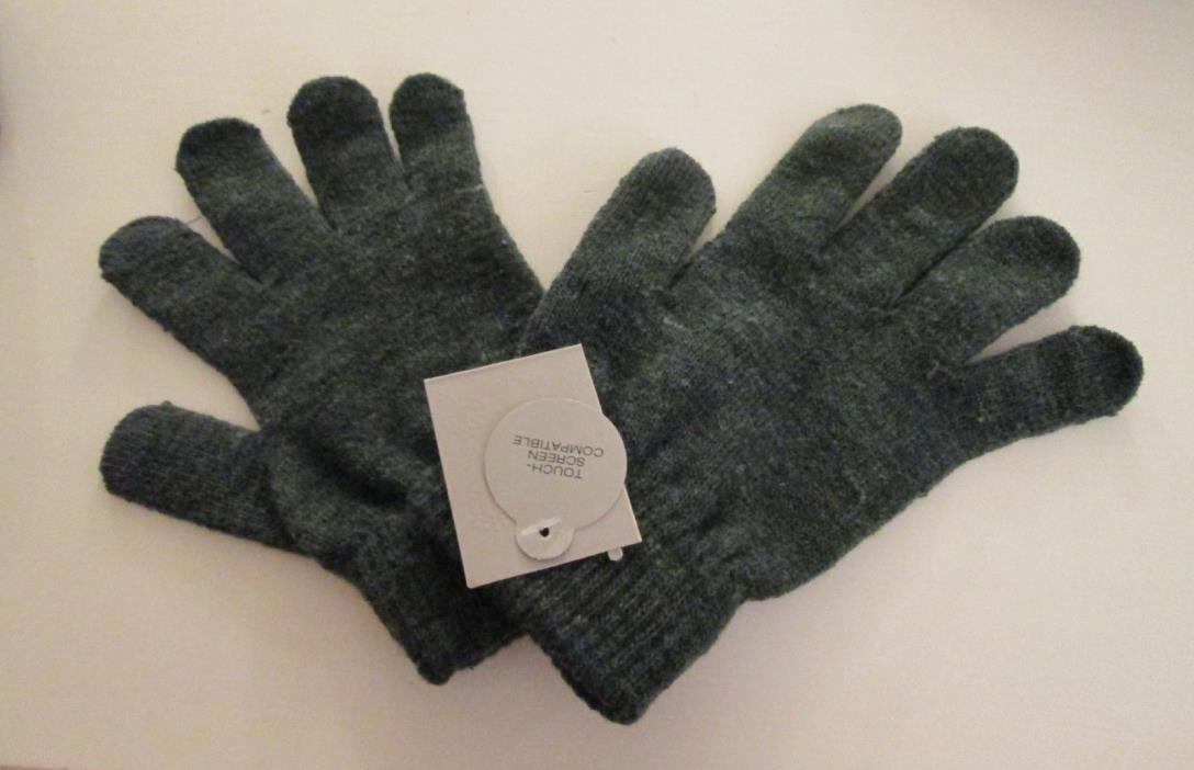 NEW WITH TAGS Heathered Charcoal Cold Weather Winter Gloves Tech Touch One Size