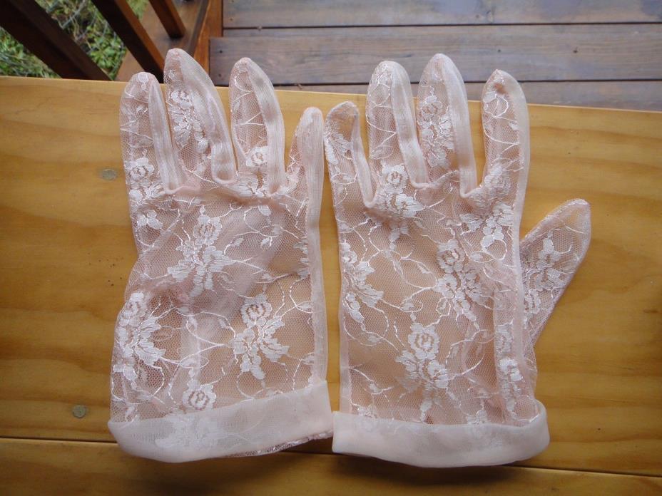 Vintage Wedding Pink Lace gloves 4