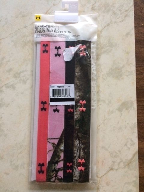 Under Armour 4 Pack Camouflage,Pink,Black Headbands Brand New Sealed