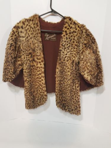 US Women's Elegant Leopard Fur Coat Warm Bridal Wedding Long Shawl Stole Wrap