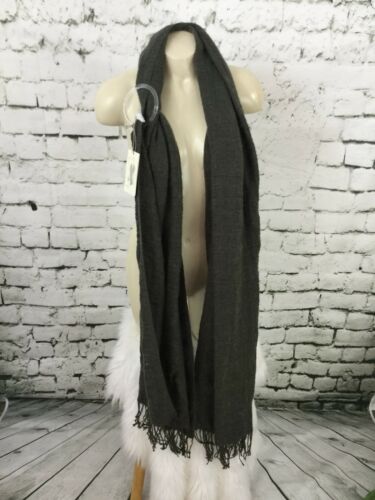A New Day Scarf NWT Dark Grey Solid Print