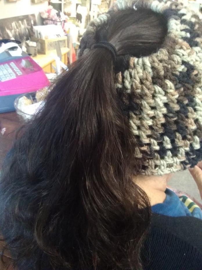 Handmade messy buns, brown and black multicolor