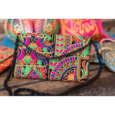 Indian multi-color cloth clasp and zip purse