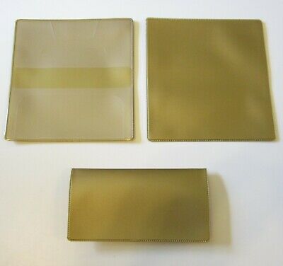 1 NEW GOLD VINYL CHECKBOOK COVER WITH DUPLICATE FLAP CHECK BOOK COVERS