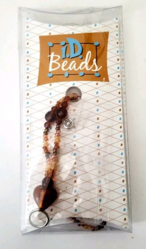 I.D. Beads Teacher's ID Holder Scholastic Amber Brown Beaded Lanyard