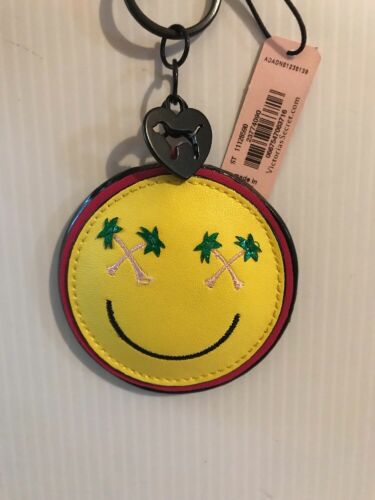NWT VICTORIA’S SECRET VS PINK MIRROR KEYCHAIN TOTE BAG CHARM SMILEY FACE PALM ??