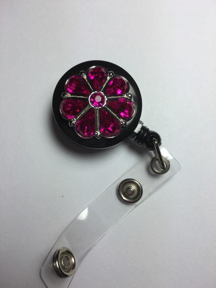 Retractable Badge ID & Charm - Pretty Pink