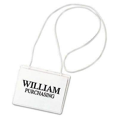 Name Badge Kits, Top Load, 4 x 3, Clear, Elastic Cord, 50/Box 96043  - 1 Each