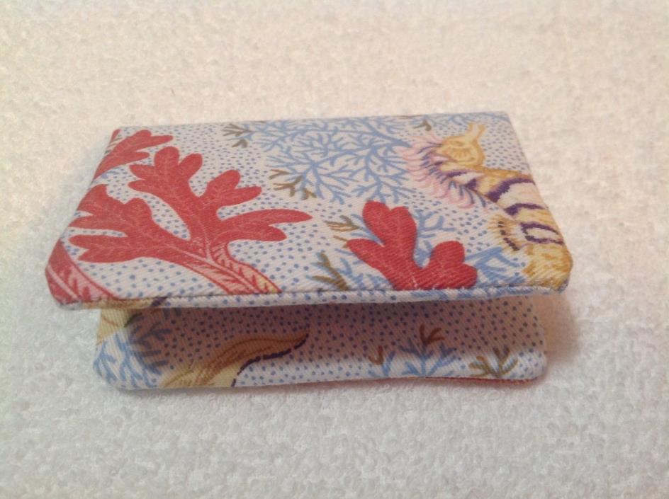 Handmade Fabric Business Credit Gift Card Money Holder Wallet Sea Life Design