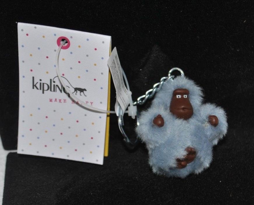 Kipling Mini Monkey Keychain keyring key fob charm ac8040 blue NEW