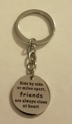 YeeQin Side By Side Or Miles Apart, friends  Are always Close at Heart Keychain