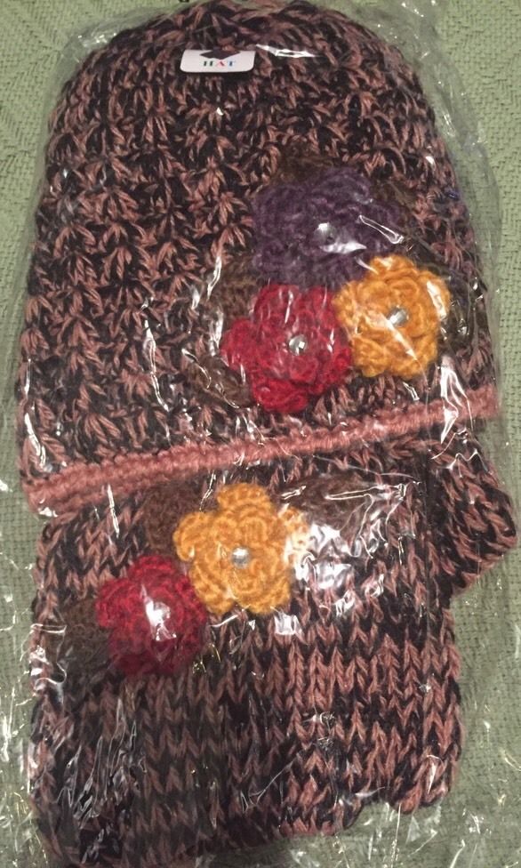 Winter Knit Hat Scarf Set Womens