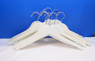 ADULT WHITE WOODEN CLOTHES HANGERS - SET OF 70