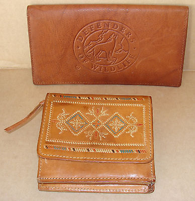 New Leather Southwestern Wallet  Leather Check Book Holder Defenders Of Wildlife