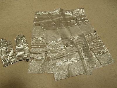 NWOT Silver Scarf Silver Crescendoe Gloves Dressy BRIDE Holiday Party Dance Prom