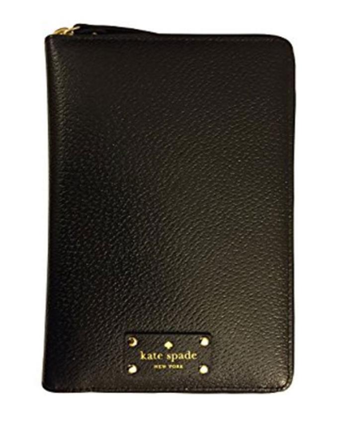 Kate Spade Wellesley Zip Personal Organizer Planner Black Leather 2017 New NWT