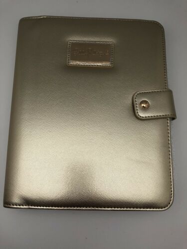 Lilly Pulitzer Agenda Folio Gold Leatherette, Fits over Large Agenda!