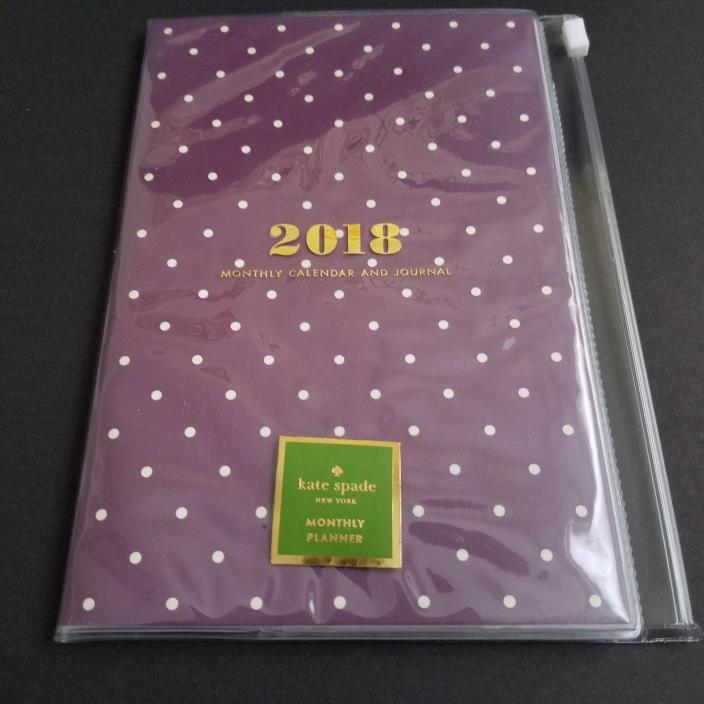 Kate Spade Plum Larabee Dot Planner 12 Month Calendar Journal 2018 New
