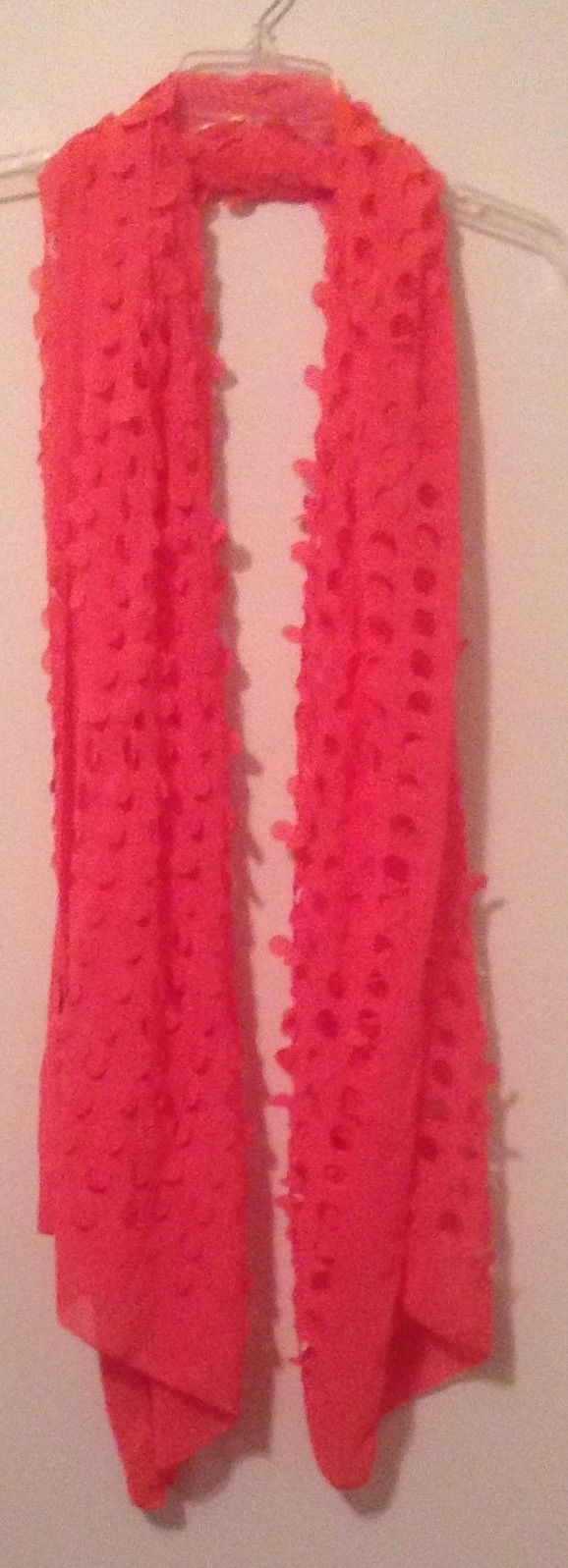 MAURICES  WOMENS LONG ORANGE FRINGED SCARF. NEVER WORN!